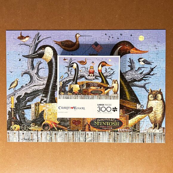 Charles Wysocki Hunter's Lures Decoys 300 Large Pieces Buffalo Puzzle - Complete - Picture 2 of 7